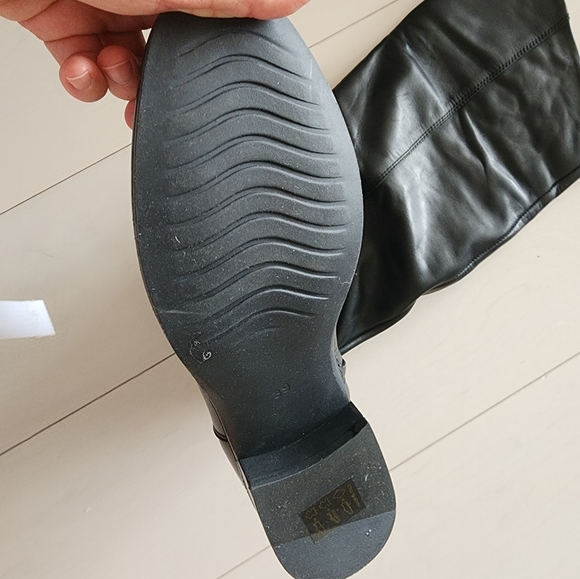 New leather over knee tall boots black - Picture 3 of 4